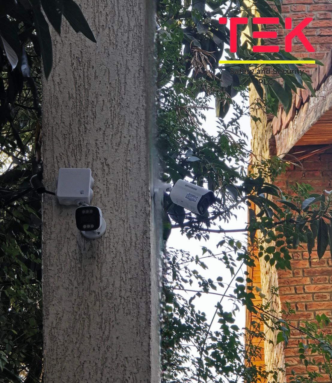 Outdoor CCTV cameras installed by Tek Safety and Security PLC